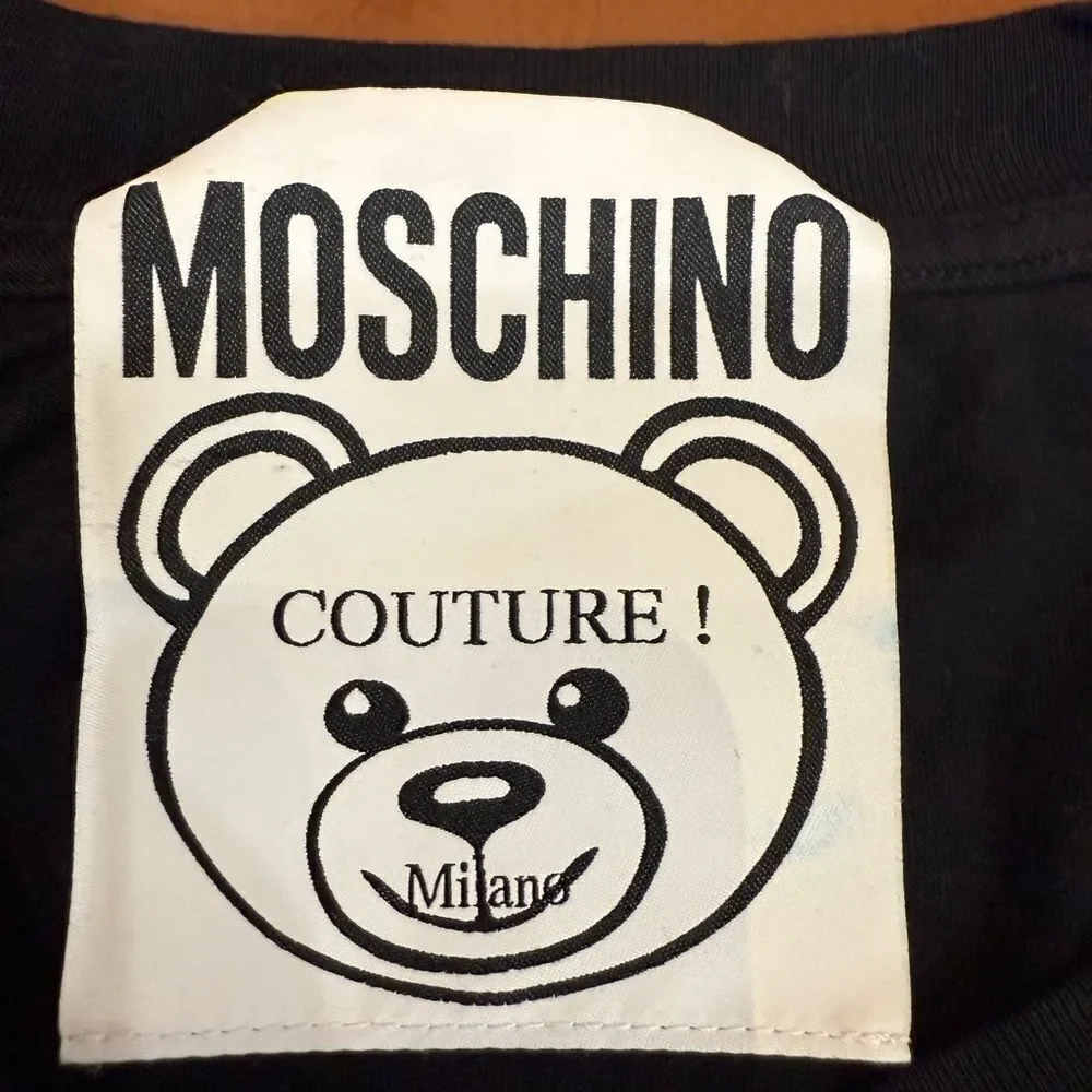 LIKE NEW MOSCHINO Teddy dollar logo T-shirt Size Medium - Picture 5 of 5